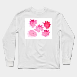 Watercolor flowers pink. Art decoration, sketch. Illustration hand drawn modern Long Sleeve T-Shirt